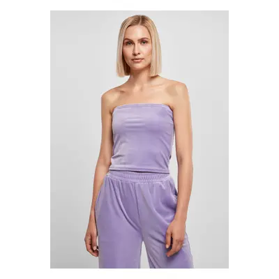 Ladies Short Velvet Tube Top Lavender