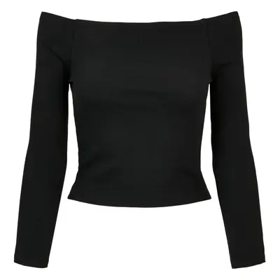 Women's shoulderless long sleeve black