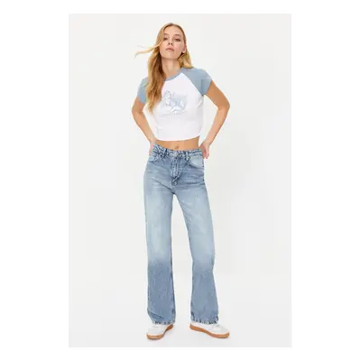 Trendyol Light Blue More Sustainable High Waist Wide Leg Jeans