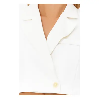 Trendyol Ecru Crop Woven Lined Blazer Jacket