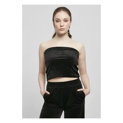 Women's short velvet top black