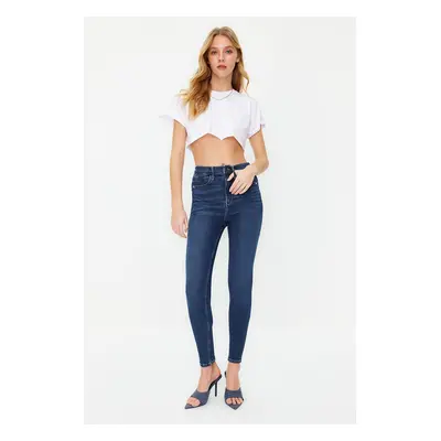 Trendyol Dark Blue High Waist Jeans