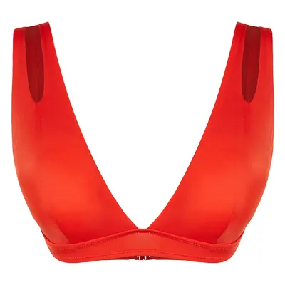 Trendyol Red Triangle Cut Out/Windowed Bikini Top