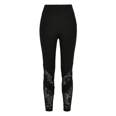 Women's High Waisted Lace Leggings Black