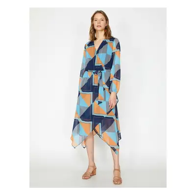 Koton Women's Navy Blue Patterned Dress