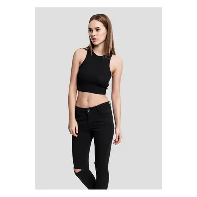 Women's Cropped Rib Top Black