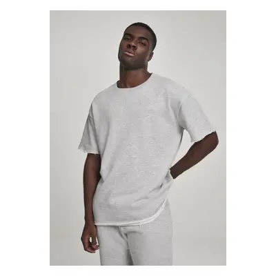 Terry T-shirt with herringbone light gray