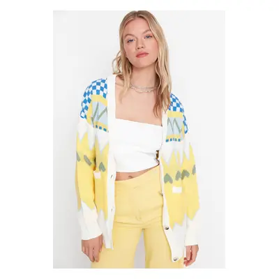 Trendyol Yellow Wide Fit kötöttáru Cardigan