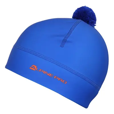 Functional beanie with pompom ALPINE PRO ABERE electric blue lemonade