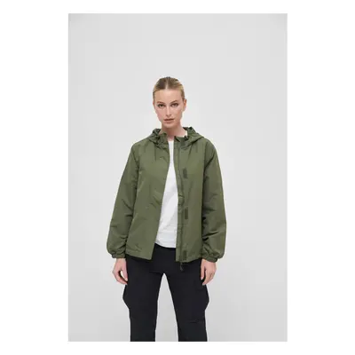 Women's summer windbreaker with front zipper olive