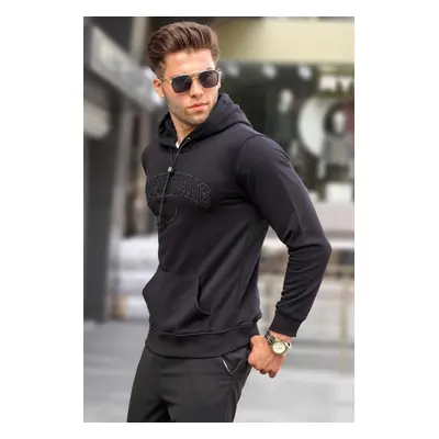 Madmext Black Hooded Sweatshirt