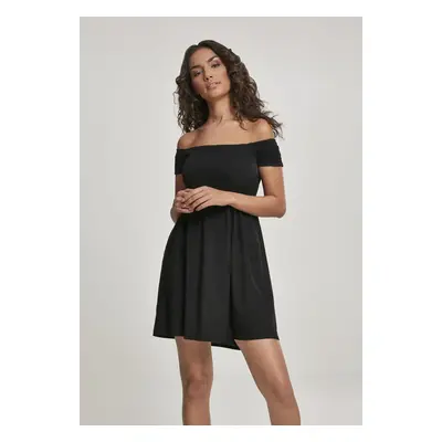 Women's Smoked Off Shoulder Dress black