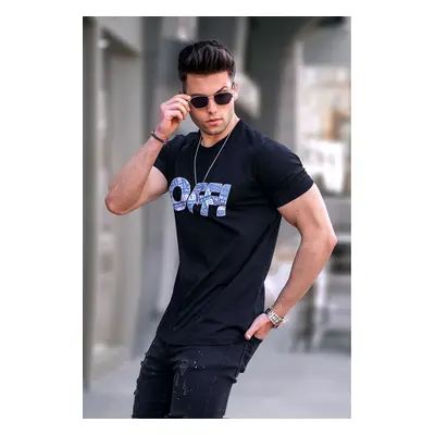 Madmext Black Men's Printed T-Shirt