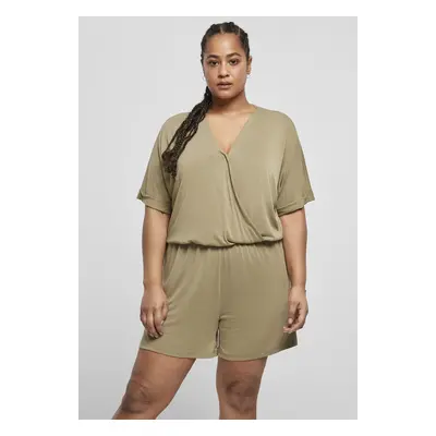 Women's short modal jumpsuit in khaki