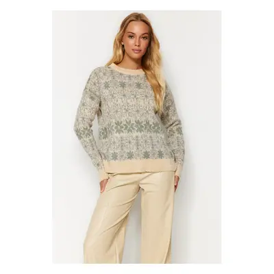 Trendyol Mint Patterned Knitwear Sweater