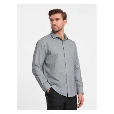 Ombre Men's shirt with pocket REGULAR FIT - grey melange