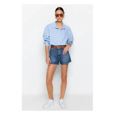 Trendyol Dark Blue Denim Shorts