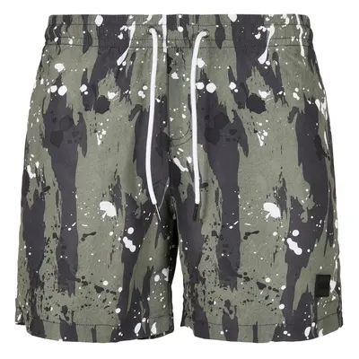 Patterned swimsuit shorts white polka dot camo aop