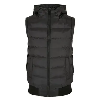 Little boys' vest with bubble hood black/black