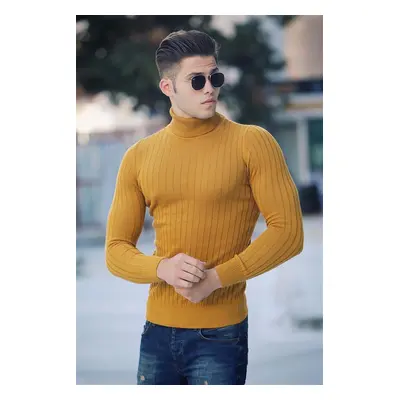 Madmext Men's Yellow Turtleneck Sweater