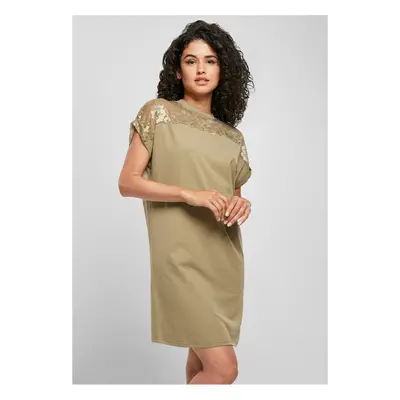 Women's dress with khaki lace