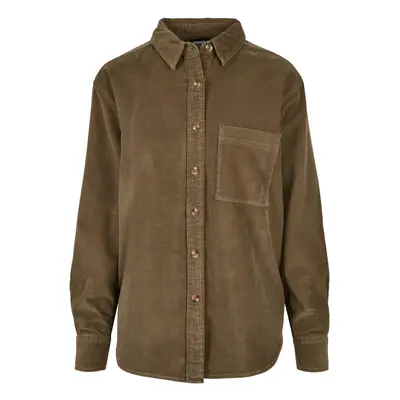 Women's corduroy oversized shirt olive