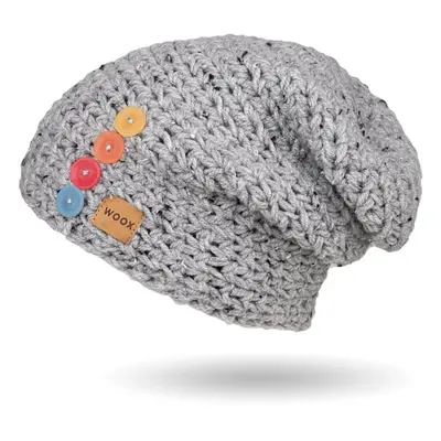 Čepice WOOX Grey Button Beanie