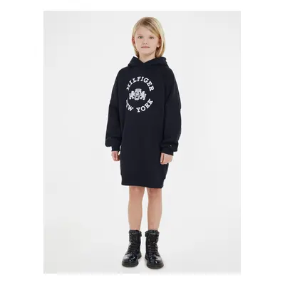 Dark Blue Hoodie Sweatshirt Dress Tommy Hilfiger - Girls