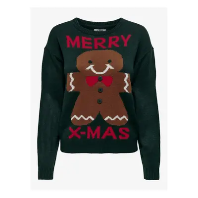 Dark Green Women's Christmas Sweater JDY Cookie