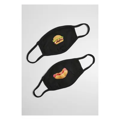 Burger and Hot Dog Face Mask Pack Black