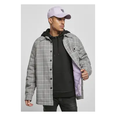 Plaid quilted shirt jacket black/white