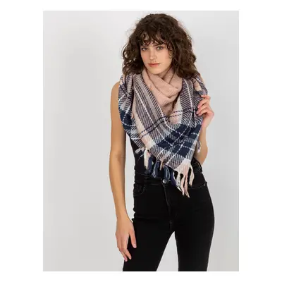 Women's scarf with checkered pattern - multicolor