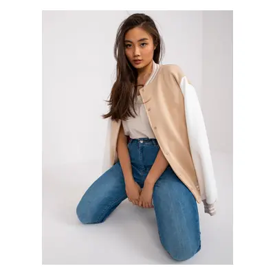 Beige women's bomber jacket Menorca