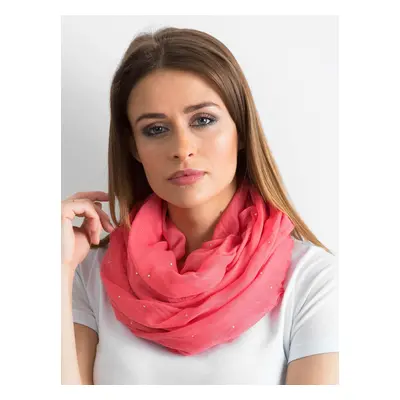 Coral scarf with rhinestones