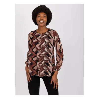 Brown-Beige Patterned Blouse Virginia