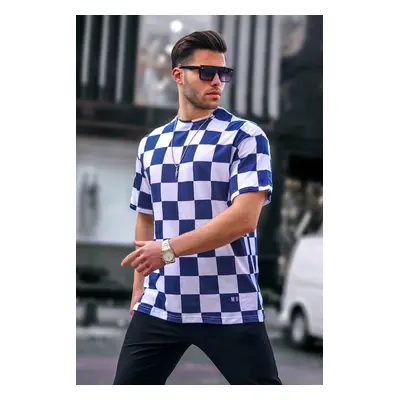 Madmext Men's Navy Blue Patterned T-Shirt