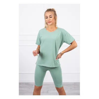 Felső+leggings sötét menta készlet