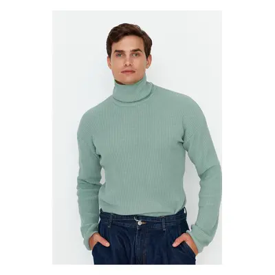 Trendyol Mint Oversize Wide Fit Turtleneck Basic Sweater