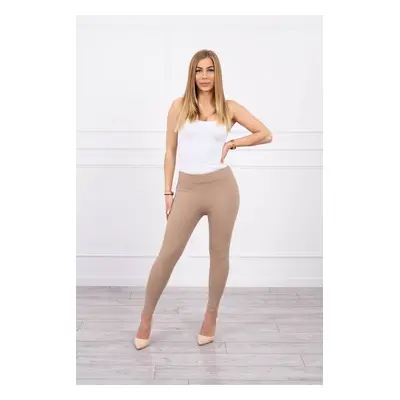 Striped leggings trousers beige