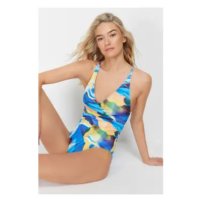 Trendyol Abstract Patterned Double Breasted Regular Swimsuit