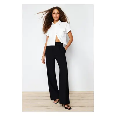 Trendyol Black Belted Wide Leg Woven Trousers