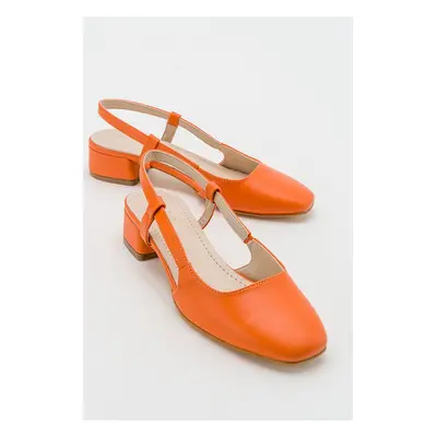 LuviShoes 66. Orange Skin Women's Heeled Sandals