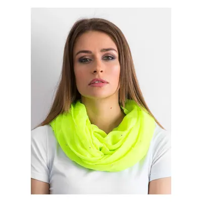 Fluo yellow scarf with rhinestones