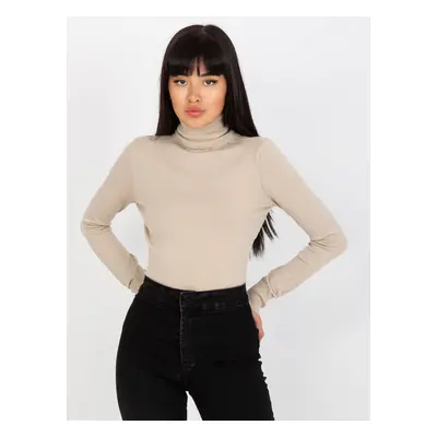 Monochrome beige turtleneck with long sleeves