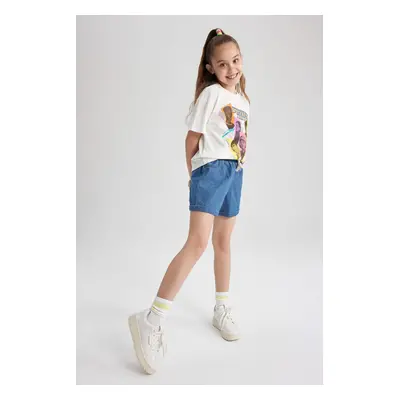 DEFACTO Girl Elastic Waisted Jean Shorts