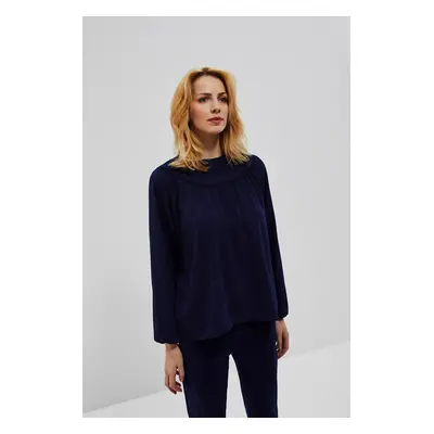 Plain shirt blouse - navy blue