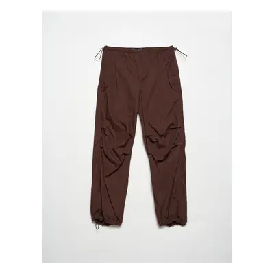 Dilvin Parachute Trousers-Brown