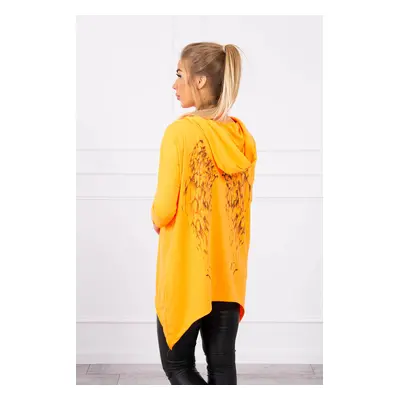 Sweatshirt with printed wings orange neon