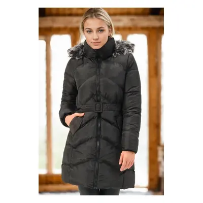 Z6768 DEWBERRY WOMEN'S COAT-DARK BLACK