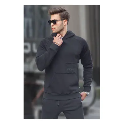 Madmext Black Hoodie Sweatshirt